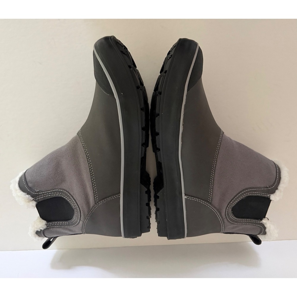 Keen Womens Elsa Chelsea Waterproof Winter Boots Sherpa Lined Gray Pull On 9 - Picture 9 of 10